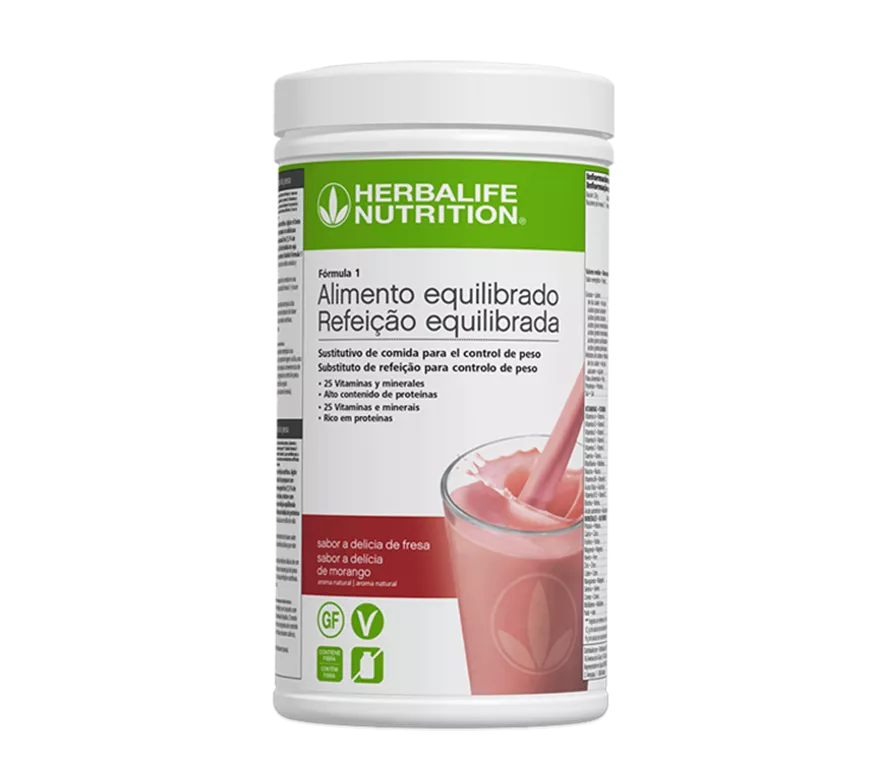 Fórmula 1 Herbalife Refeição Equilibrada Delícia de Morango 550 g